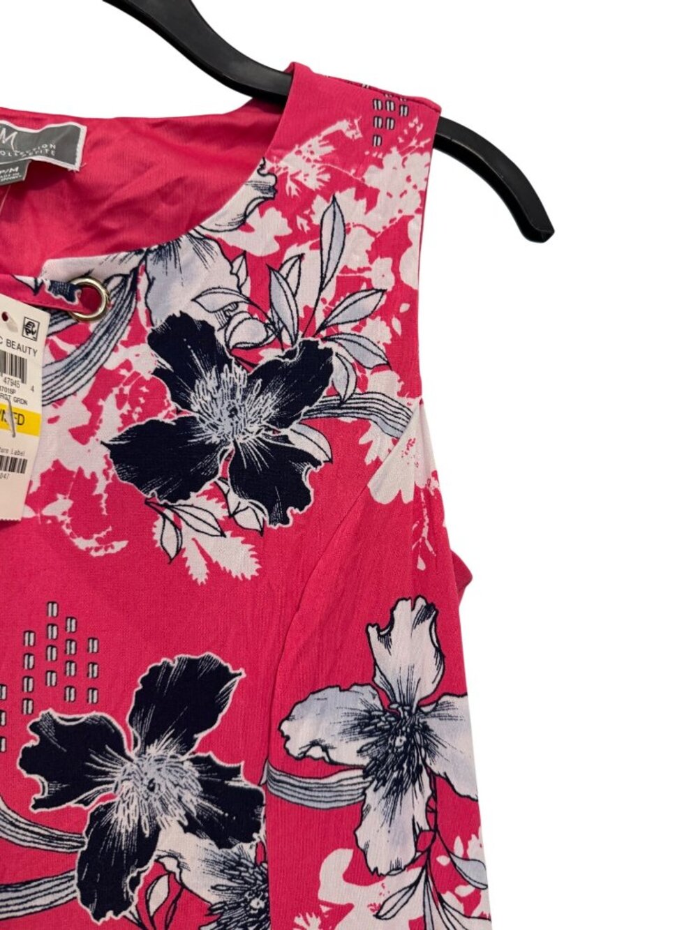 JM Collection Petite Sleeveless Pink Floral Dress P/M Botanic Beauty - Picture 6 of 7